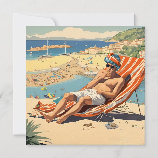Cartes Pour Fêtes Annuelles Un bain de soleil anglais (Devant)