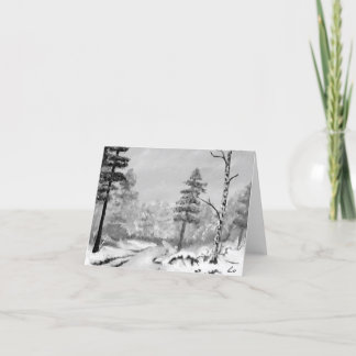 Cartes Pour Fêtes Annuelles Un beau paysage d'hiver, scène enneigée.