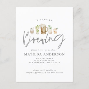 Cartes Pour Fêtes Annuelles Un bébé brasse de l'aquarelle baby shower de bière