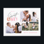 Cartes Pour Fêtes Annuelles un beignets rose sucré un anniversaire multi photo<br><div class="desc">multi photo rose sucré un mignon beigne 1e anniversaire invitation</div>