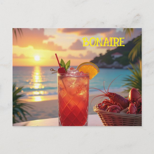 Cartes Pour Fêtes Annuelles Un bel après-midi à Bonaire (Devant)