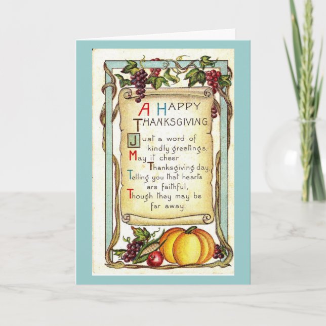 Cartes Pour Fêtes Annuelles Un Bon thanksgiving (Devant)