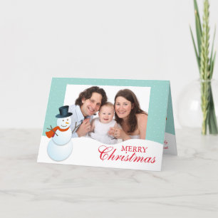 Cartes Pour Fêtes Annuelles Un bonhomme de neige amical pôle nord bleu photo d