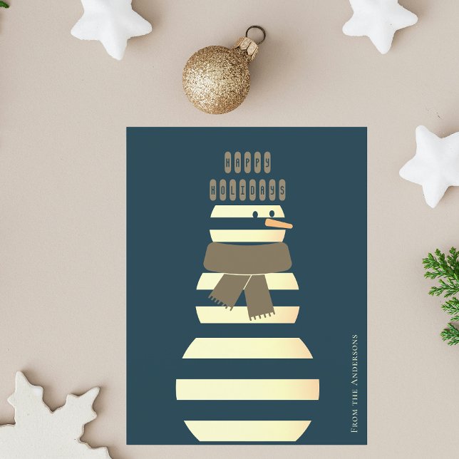 Cartes Pour Fêtes Annuelles Un bonhomme de neige moderne beau Noël mignon (Créateur téléchargé)