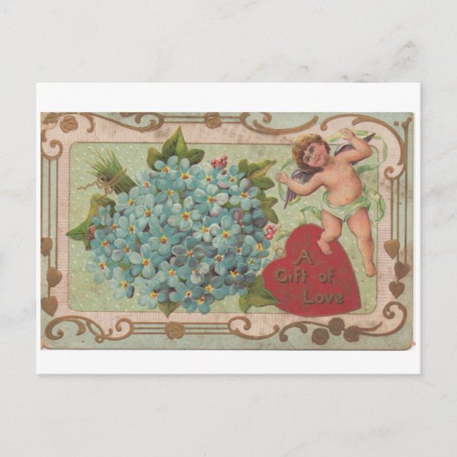 Cartes Pour Fêtes Annuelles Un cadeau d'antiquité Valentine d'amour (Devant)