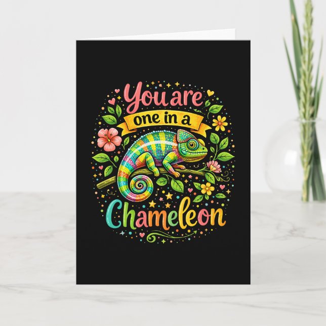 Cartes Pour Fêtes Annuelles Un caméléon unique (Devant)