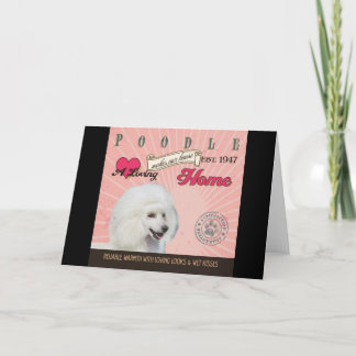 Cartes Pour Fêtes Annuelles Un caniche affectueux fait notre maison de Chambre