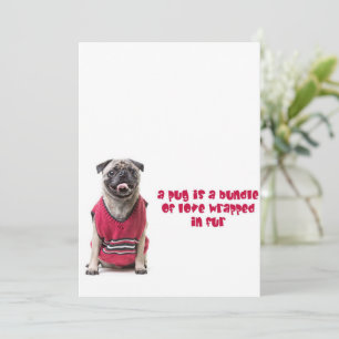 Cartes Pour Fêtes Annuelles Un Carlin Est Un Ensemble D'Amour Enveloppé Dans L