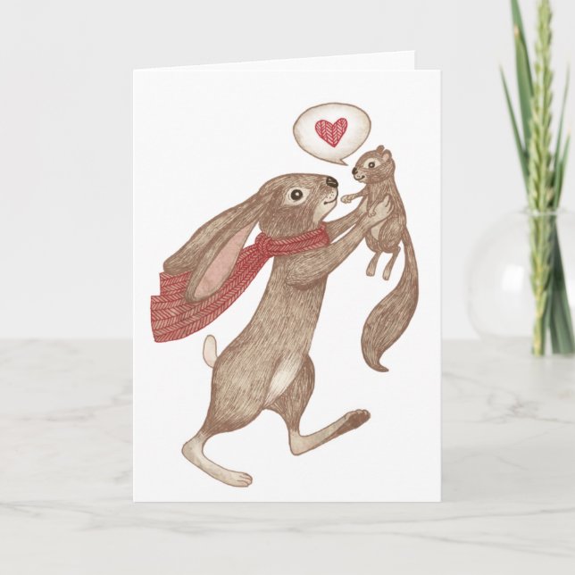 Cartes Pour Fêtes Annuelles un certain lapin m'aime (Devant)