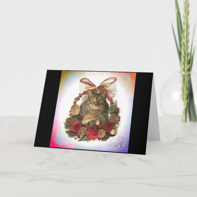 Cartes Pour Fêtes Annuelles Un chat gras de Noël (Devant)