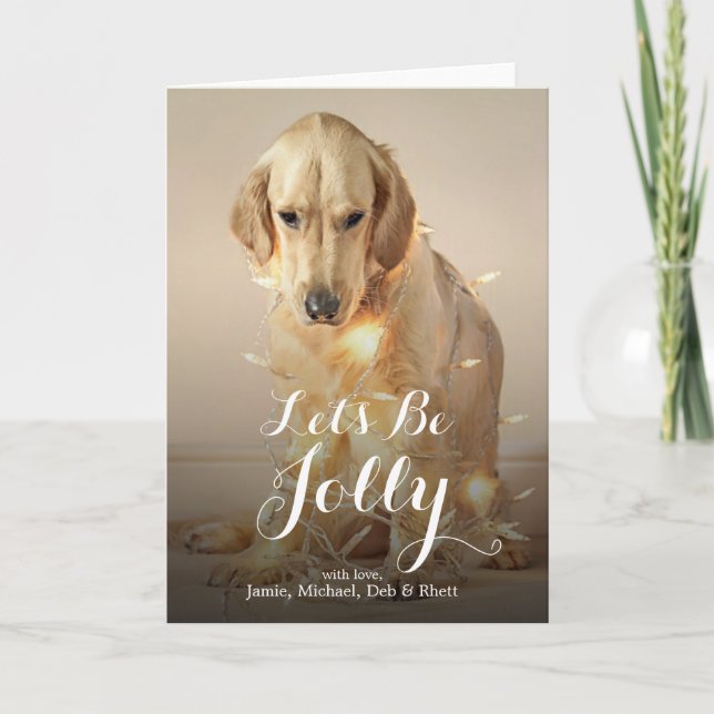 Cartes Pour Fêtes Annuelles Un chien de golden retriever (Devant)