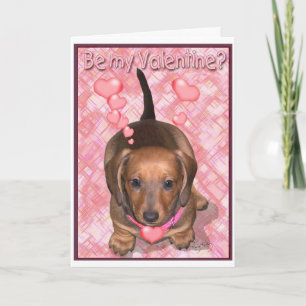 Cartes Pour Fêtes Annuelles Un chiot de Valentine Doxie