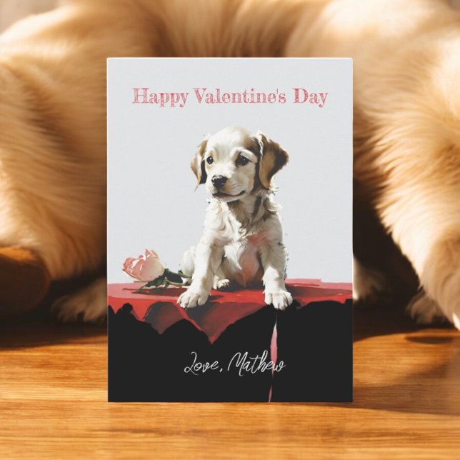 Cartes Pour Fêtes Annuelles Un chiot mignon (Créateur téléchargé)