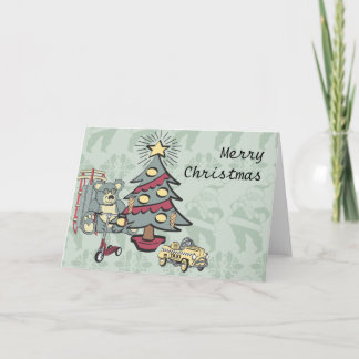 Cartes Pour Fêtes Annuelles Un contact de rétro Noël