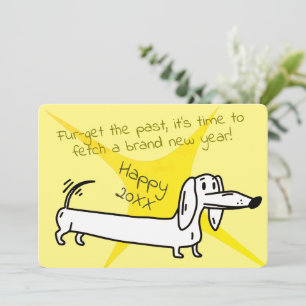 Cartes Pour Fêtes Annuelles Un Dachshund sucré vous souhaite une bonne année