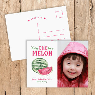 Cartes Pour Fêtes Annuelles Un dans un Melon Kids Photo Valentine's Day Postca
