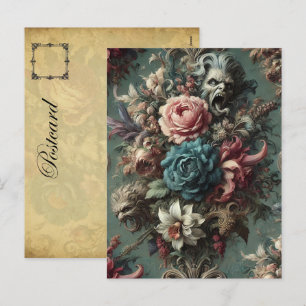 Cartes Pour Fêtes Annuelles Un Dirge Dérangé - Design Floral Gothique