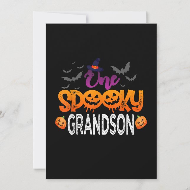 Cartes Pour Fêtes Annuelles Un Éffrayant Famille Grandson Correspondant Coût H (Devant)