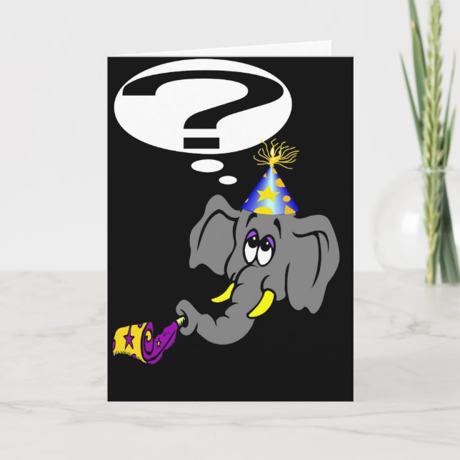 CARTES POUR FÊTES ANNUELLES UN ÉLÉPHANT N'OUBLIE JAMAIS (Devant)