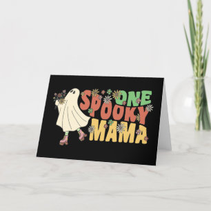 Cartes Pour Fêtes Annuelles Un Fantôme Super Mama Éffrayant Avec Fleurs Vintag