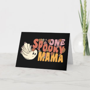Cartes Pour Fêtes Annuelles Un Fantôme Super Mama Éffrayant Avec Fleurs Vintag
