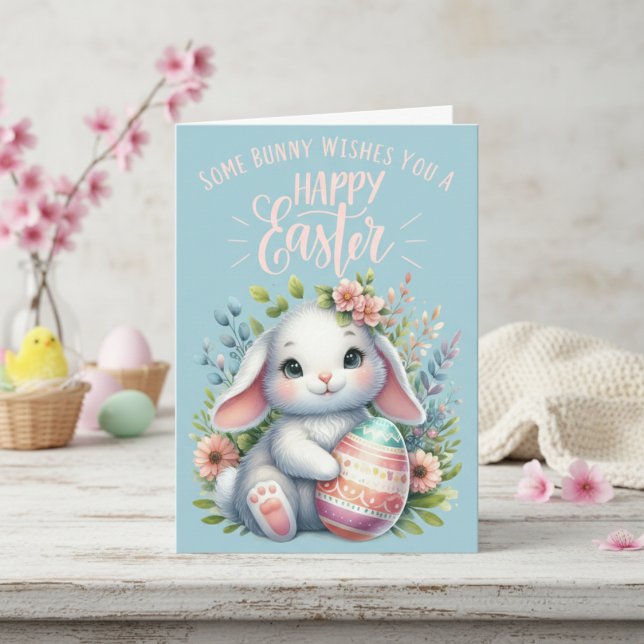 Cartes Pour Fêtes Annuelles Un Groenland Vous Souhaite Une Bonne Personnalité  (Some Bunny Wishes You A Happy Easter Custom Holiday Card)