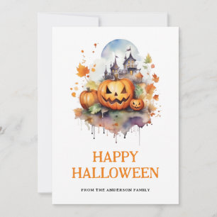 Cartes Pour Fêtes Annuelles Un Halloween Citrouille effrayant