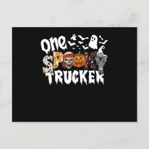 Cartes Pour Fêtes Annuelles Un Halloween Éffrayant Trucker Leopard Super