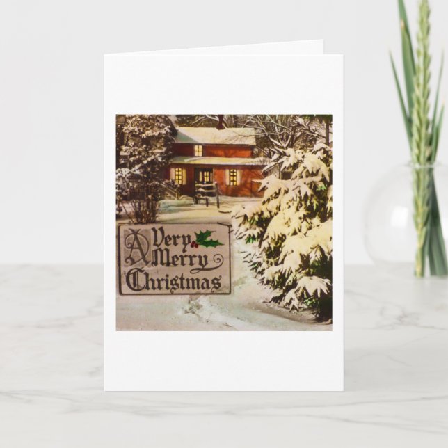 Cartes Pour Fêtes Annuelles Un hiver traditionnel classique de Noël très (Devant)