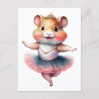 Cartes Pour Fêtes Annuelles Un joli ballerine de hamster danse le ballet. Eau