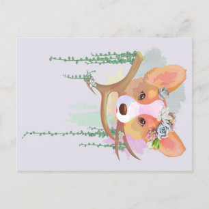 Cartes Pour Fêtes Annuelles Un joli corgi d'aquarelle Cadeau de vacances