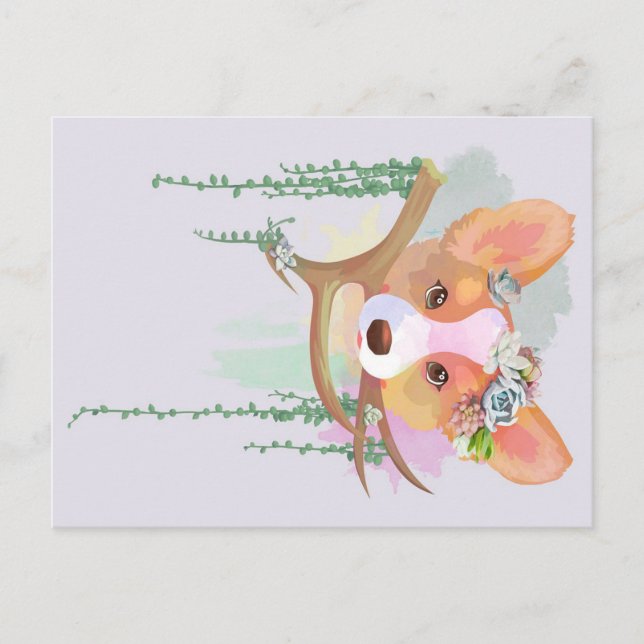 Cartes Pour Fêtes Annuelles Un joli corgi d'aquarelle | Cadeau de vacances (Devant)