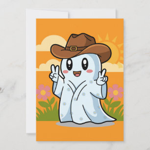 Cartes Pour Fêtes Annuelles Un joli Fantôme Cowboy pour la décoration festive 