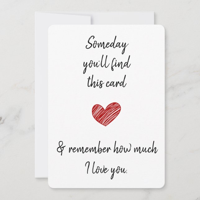 Cartes Pour Fêtes Annuelles Un jour vous trouverez ce mari femme partenaire (Devant)