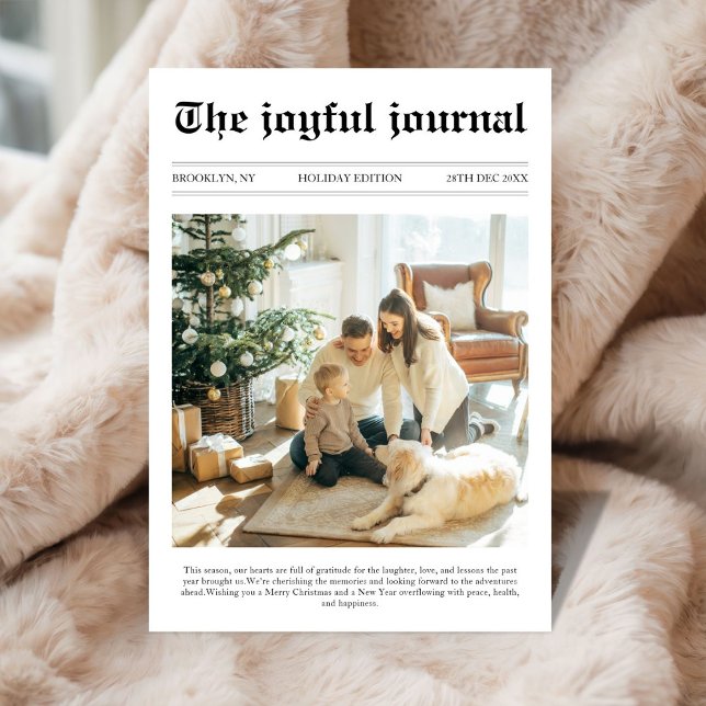 Cartes Pour Fêtes Annuelles Un journal unique Noël Quel an photo (Créateur téléchargé)