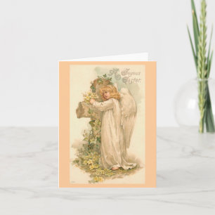 Cartes Pour Fêtes Annuelles Un joyeux Ange de Pâques Vintage Pâques