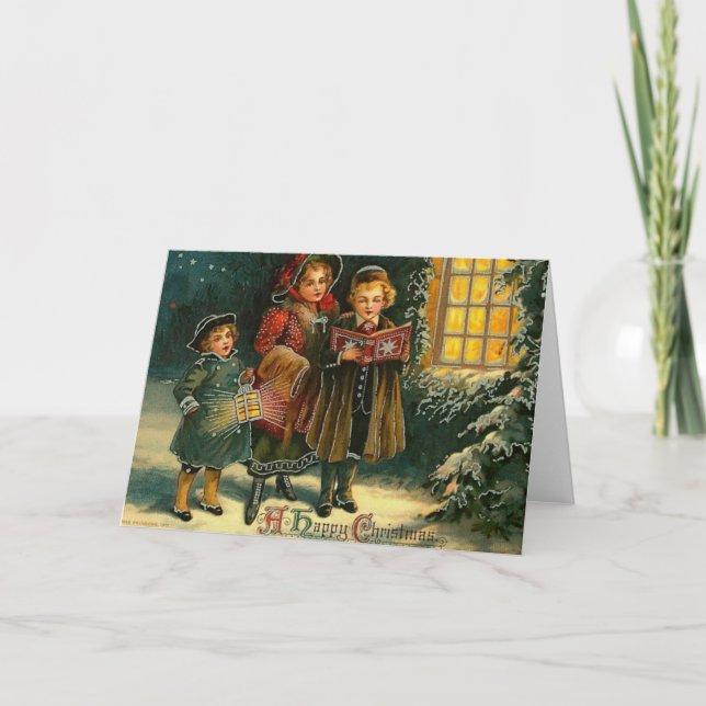 Cartes Pour Fêtes Annuelles Un joyeux Caroleur de Noël (Devant)