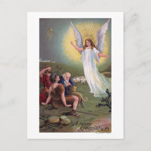 Cartes Pour Fêtes Annuelles Un joyeux ChristmasAngel avant les bergers