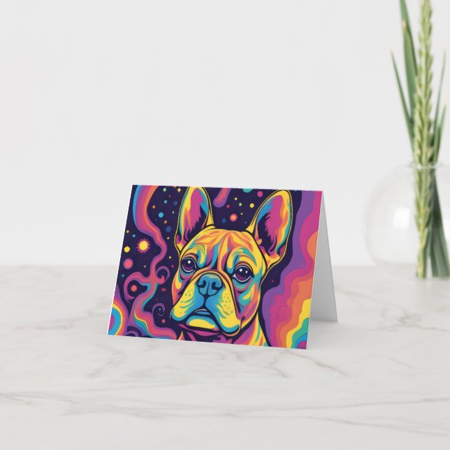 Cartes Pour Fêtes Annuelles Un joyeux noël chien frenchy (Devant)