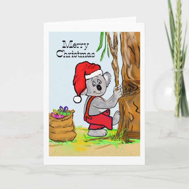 Cartes Pour Fêtes Annuelles Un joyeux Noël Koala (Devant)