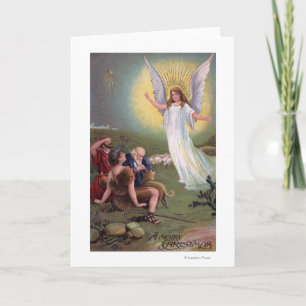 Cartes Pour Fêtes Annuelles Un joyeux NoëlAnge avant les bergers