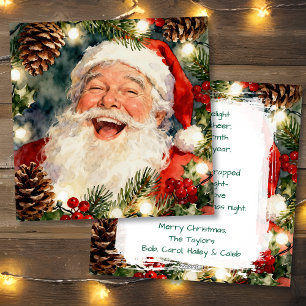 Cartes Pour Fêtes Annuelles Un joyeux Père Noël à l'ancienne   Noël vintage