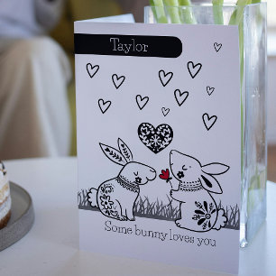 Cartes Pour Fêtes Annuelles Un Lapin Vous Aime Lapin Valentin Personnalisé
