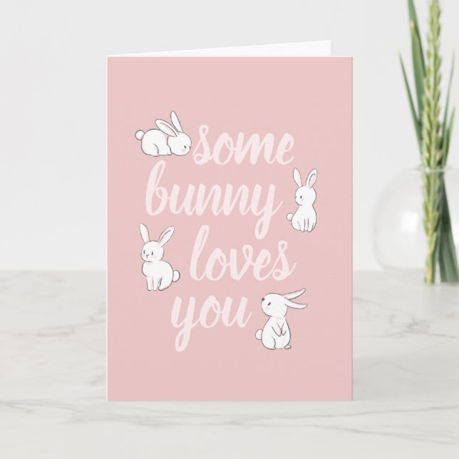 Cartes Pour Fêtes Annuelles Un lapin vous aime mignon lapin de Pâques (Devant)
