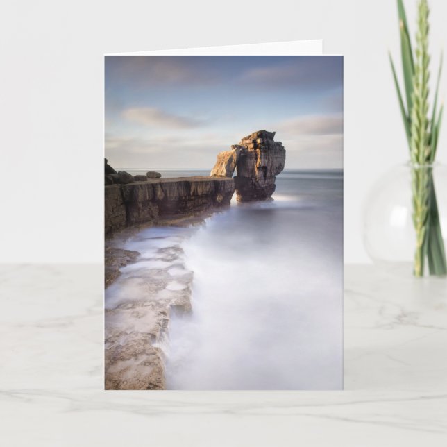 Cartes Pour Fêtes Annuelles Un long temps se tenant à la roche de pupitre (Devant)