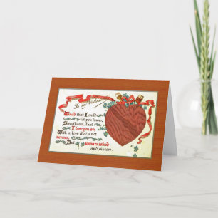 Cartes Pour Fêtes Annuelles un menuisier charpentier Saint Valentin avec cœur