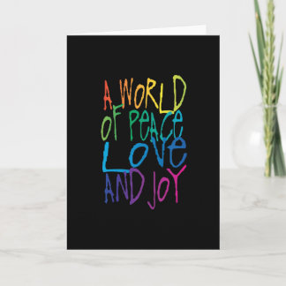 Cartes Pour Fêtes Annuelles Un monde de paix, d'amour et de joie