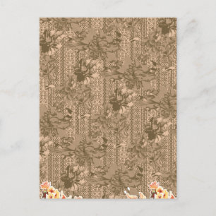 Cartes Pour Fêtes Annuelles Un motif floral vintage avec desi marron complexe