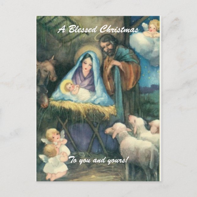 Cartes Pour Fêtes Annuelles Un Noël béni (Devant)