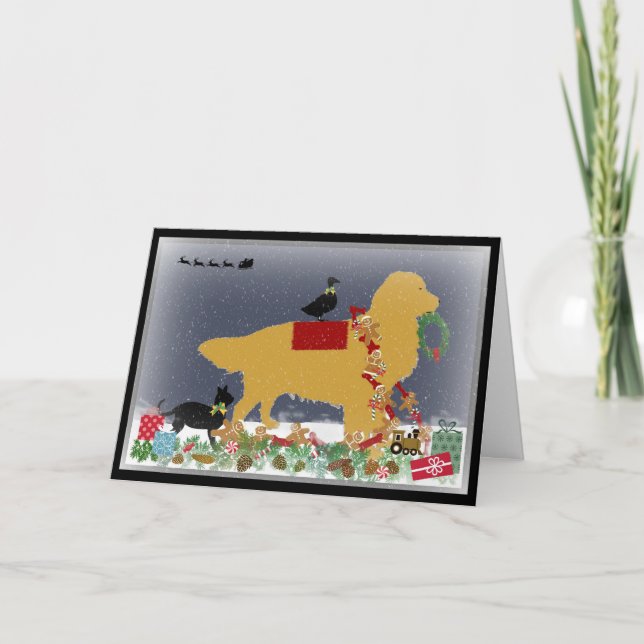 Cartes Pour Fêtes Annuelles Un Noël doré ! (Devant)